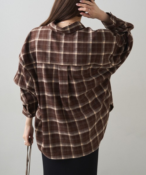 pual ce cin ブラウス シャツ オンブレチェックシャツ レディース