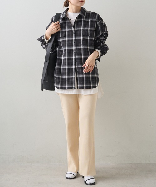 pual ce cin ブラウス シャツ オンブレチェックシャツ レディース