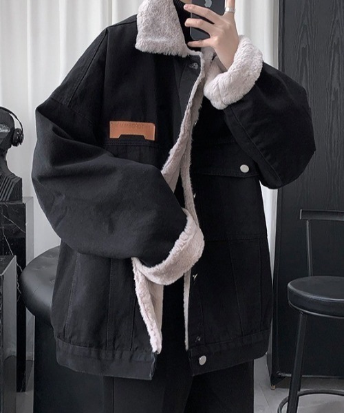 link lot デニムジャケット gジャン 裏フェイクファーデニムビッグ