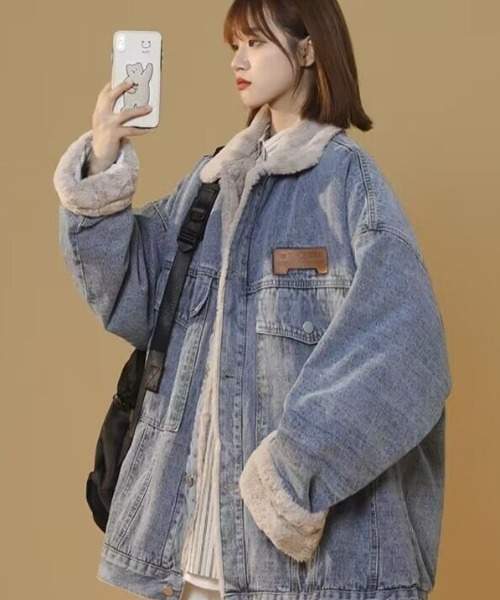 link lot デニムジャケット gジャン 「25年秋冬新作」裏フェイクファー