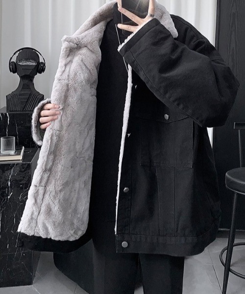 link lot デニムジャケット gジャン 裏フェイクファーデニムビッグ