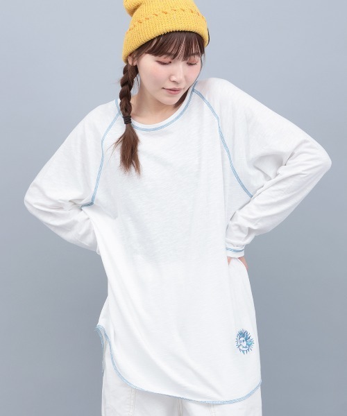 チチカカ（TITICACA） tシャツ ワンポイント刺繍ロングTシャツ