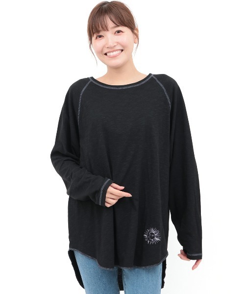 チチカカ（TITICACA） tシャツ ワンポイント刺繍ロングTシャツ