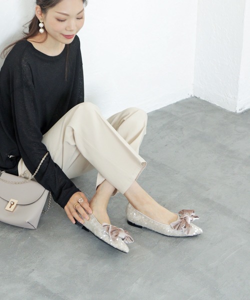 「SOROTTO」 フラットパンプス 24.0cm ブラック レディース_画像3