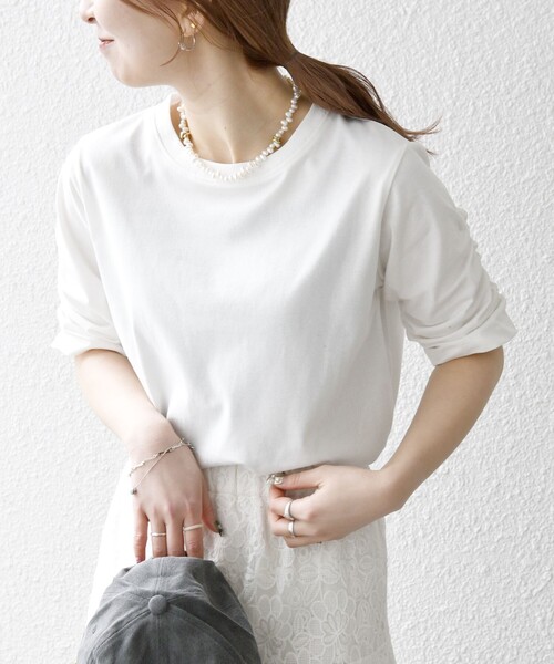 「SHIPS any」 半袖カットソー ONE SIZE ネイビー レディース_画像4
