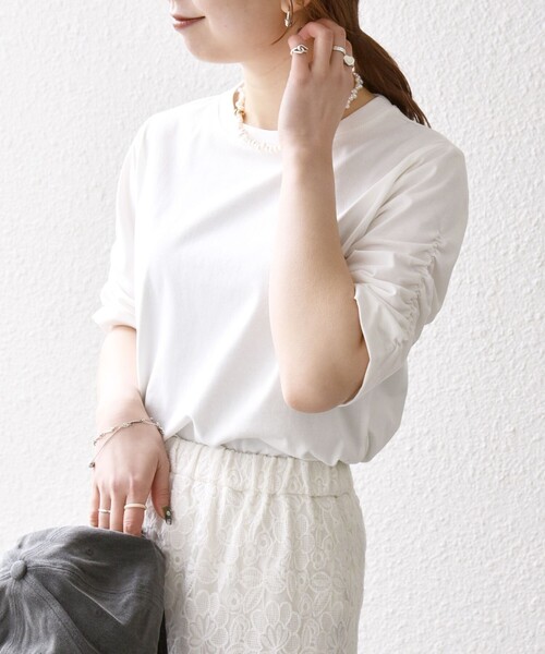 「SHIPS any」 半袖カットソー ONE SIZE ネイビー レディース_画像5