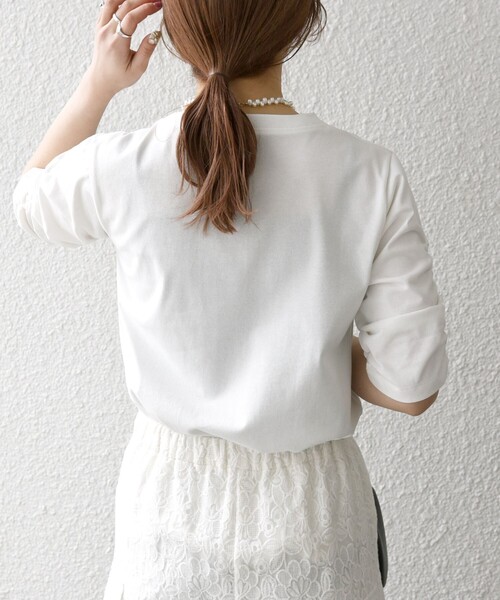 「SHIPS any」 半袖カットソー ONE SIZE ネイビー レディース_画像6