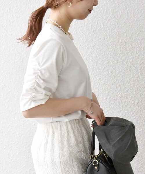 「SHIPS any」 半袖カットソー ONE SIZE ネイビー レディース_画像8