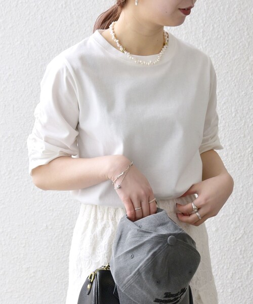 「SHIPS any」 半袖カットソー ONE SIZE ネイビー レディース_画像9