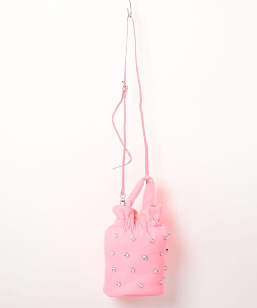 即日発送キラキラ　ワイヤーバッグ ショルダーバッグ　薄ピンク　25cmx20cm cheek ショルダーバッグ バッグ kirakira 2way shoulder / キラキラ