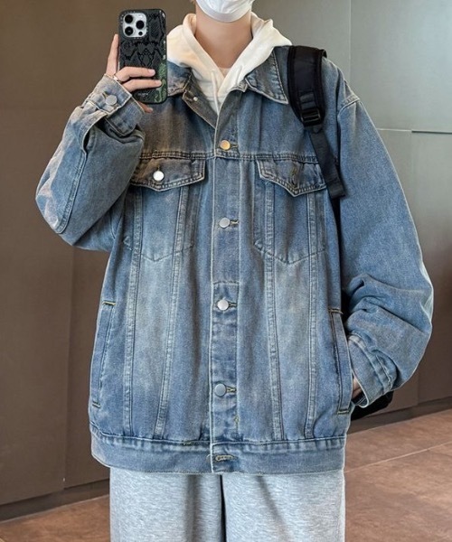 デニムジャケット gジャン ユニセックス オーバーシルエットデニム