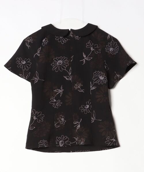 「RED VALENTINO」 花柄半袖ブラウス - ブラック レディース_画像2
