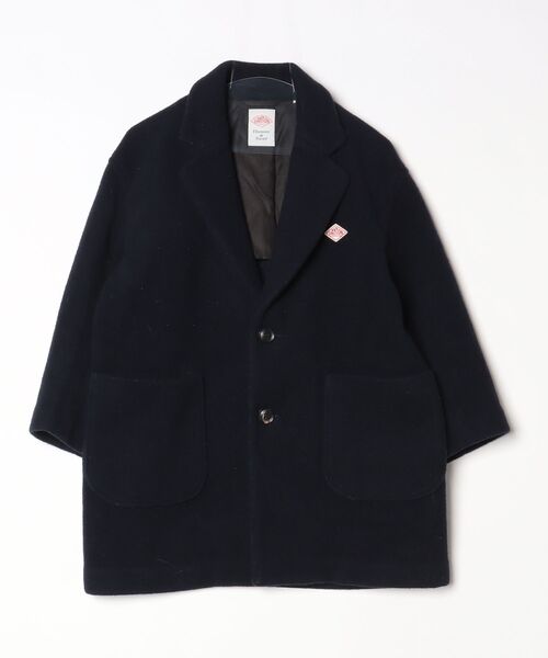 新品　DANTON オーバーサイズ ウールモッサ チェスターコートネイビー　36 ダントン DANTON ネイビー ウールモッサ チェスターコート オーバー