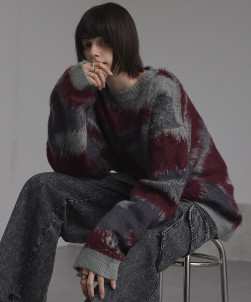 「CIASENSE」 長袖ニット M ブルー メンズ_画像3