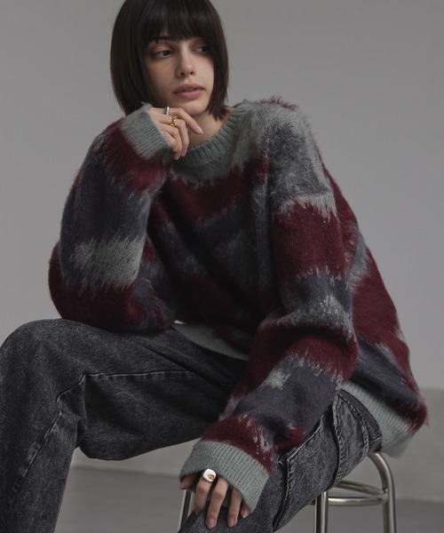 「CIASENSE」 長袖ニット M ブルー メンズ_画像5