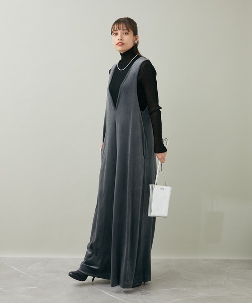 「CLOCHE」 オールインワン FREE グレー レディース_画像9