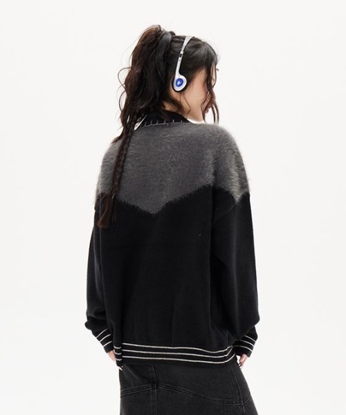 FreeZone セーター ニット フェイクファーカラー切替ニット