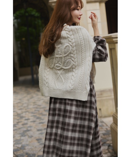 Her lip to カーディガン H Boa Cable Knit Cardigan レディース
