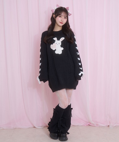 Honey Cinnamon（ハニーシナモン） チュニック ハニーアップリケニット