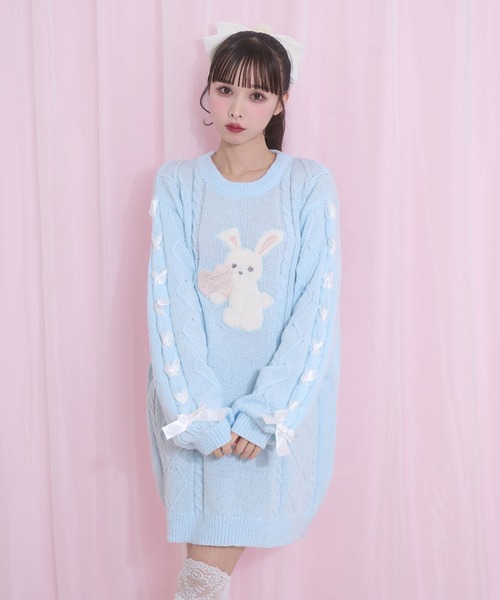 Honey Cinnamon（ハニーシナモン） チュニック ハニーアップリケニット