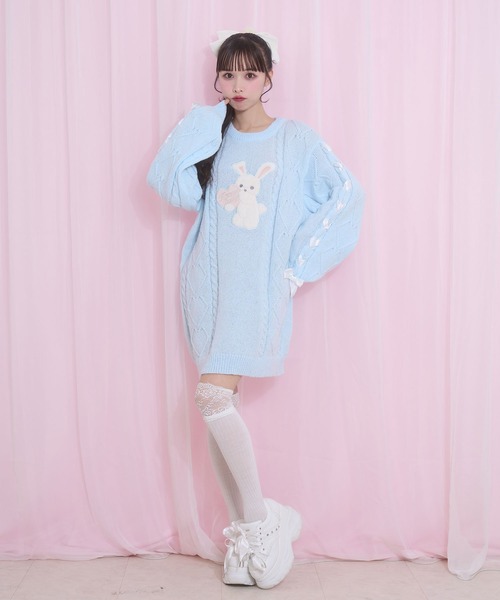 Honey Cinnamon（ハニーシナモン） チュニック ハニーアップリケニット