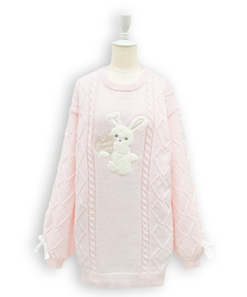 Honey Cinnamon（ハニーシナモン） チュニック ハニーアップリケニット