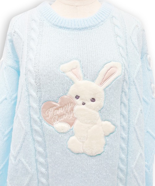 Honey Cinnamon（ハニーシナモン） チュニック ハニーアップリケニット