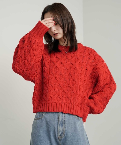 Bulue. ニット セーター 「Bulue.」バルキータッチケーブルニット