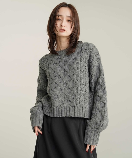 Bulue. ニット セーター 「Bulue.」バルキータッチケーブルニット