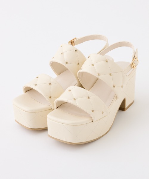 one after another NICE CLAUP サンダル ビジュースタッズ付き