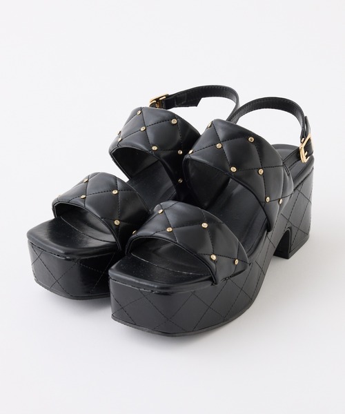 one after another NICE CLAUP サンダル ビジュースタッズ付き