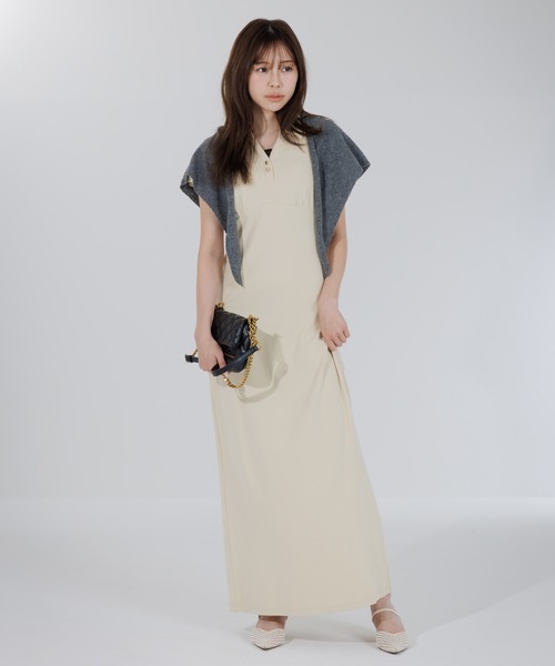 ワンピース puff sleeve polo onepiece（パフスリーブポロワンピース