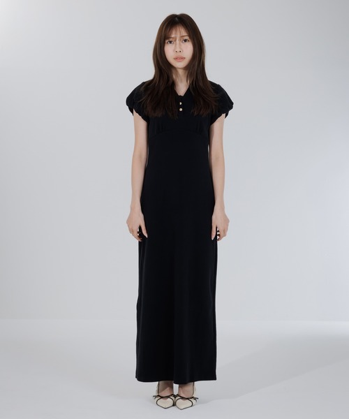 ワンピース puff sleeve polo onepiece（パフスリーブポロワンピース