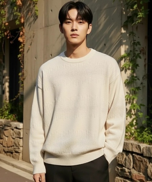 BENUSTA（ベヌスタ） セーター ニット A'GEM/9 × .kom Shadow Texture