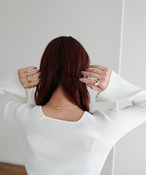 「DISCOAT」 長袖ニット FREE グリーン レディースの画像5