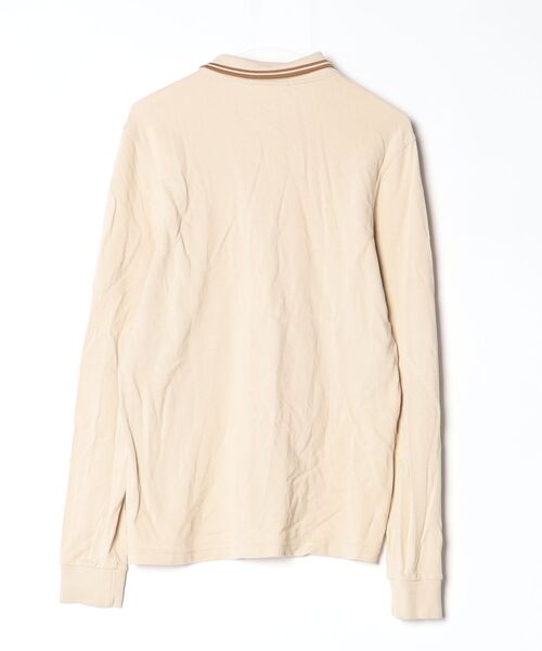 FRED PERRY」 長袖ポロシャツ M アイボリー メンズ メンズポロシャツ