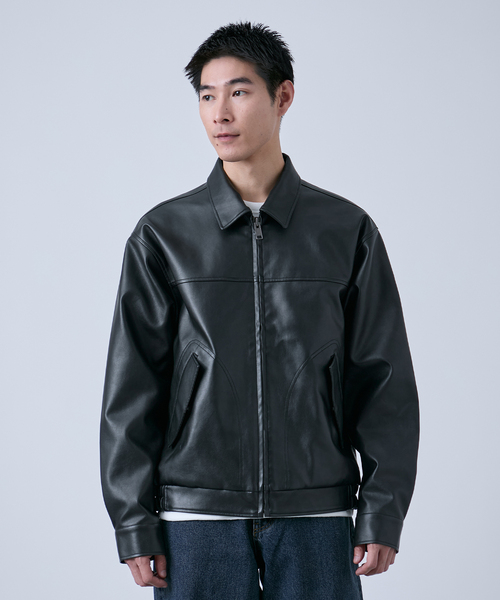 【Eddie Bauer】羊革 黒 ブラック レザージャケット 本革 メンズ M 専用品‼️ EDDIE BAUER レザージャケット 羊革 ブラック XL 専用品