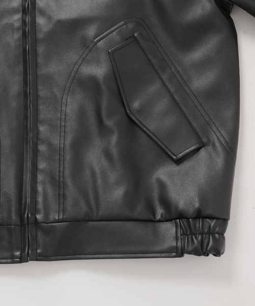 美品　Eddie Bauer A-1 レザーブルゾン　ブラック　Lサイズ Eddie Bauer（エディーバウアー） ブルゾン アウター 別注 フェイク