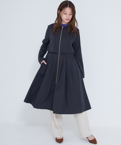 「LAVEANGE」 ノーカラーコート M ベージュ レディース_画像8