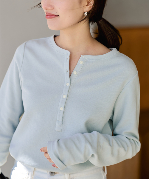 sea　フレームワーク　バックヘンリーサーマルトップス FRAMeWORK（フレームワーク） tシャツ 「WEB限定 / 追加」ワッフル