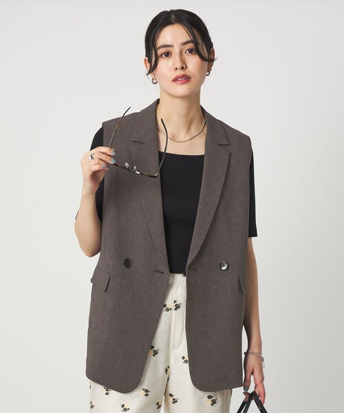 mb.yDRAWER 149,600円リネンピークドラペルジレ ベスト green label relaxing（グリーンレーベルリラクシング） ベスト ジレ