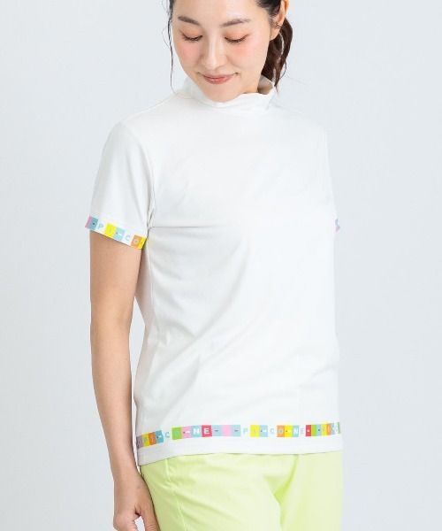 Picone CLUB - uvはね除ける tプルオーバー 半袖 瓦柄UV速乾ティーシャツ レディース