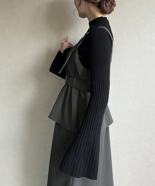 「JUNOAH」 サロペットスカート X-LARGE ネイビー レディース_画像3