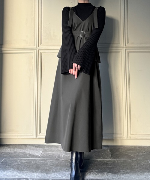「JUNOAH」 サロペットスカート X-LARGE ネイビー レディース_画像4