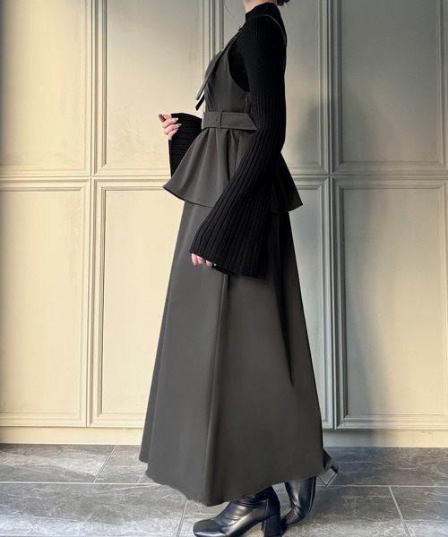 「JUNOAH」 サロペットスカート X-LARGE ネイビー レディース_画像5