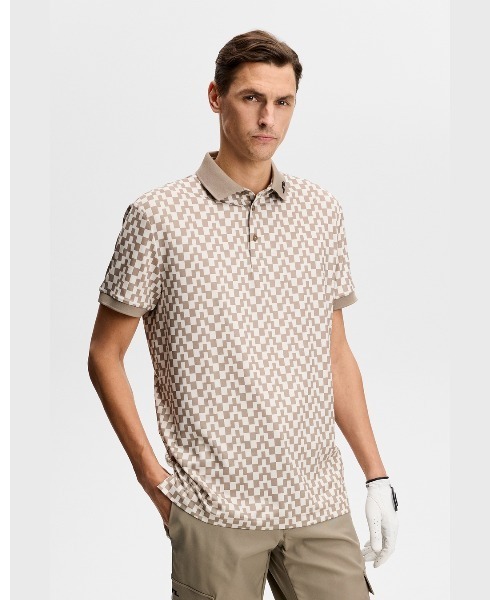 ポロシャツ 「J.LINDEBERG/GOLF」 半袖ポロシャツ プリント柄 Tour Tech Print Polo メンズ