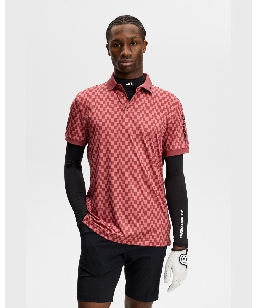 ポロシャツ 「J.LINDEBERG/GOLF」 半袖ポロシャツ プリント柄 Tour Tech Print Polo メンズ