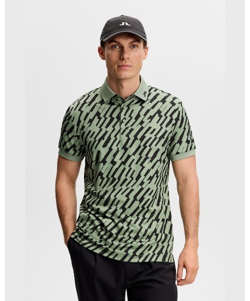 ポロシャツ 「J.LINDEBERG/GOLF」 半袖ポロシャツ プリント柄 Tour Tech Print Polo メンズ