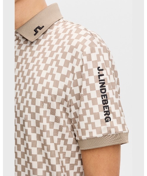ポロシャツ 「J.LINDEBERG/GOLF」 半袖ポロシャツ プリント柄 Tour Tech Print Polo メンズ