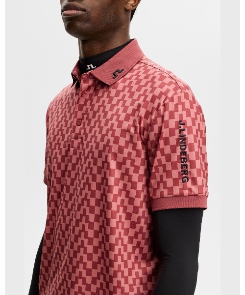 ポロシャツ 「J.LINDEBERG/GOLF」 半袖ポロシャツ プリント柄 Tour Tech Print Polo メンズ